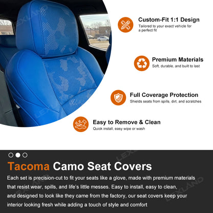 Tacoma Seat Covers Blue Camo Seat Protectors for Toyota