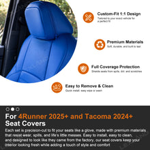Tacoma /4Runner Seat Covers Blue Embossed Seat Protector with TRD Letter Style Premium Interior Protection