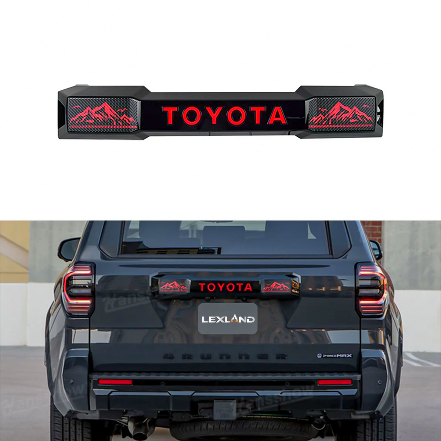 4Runner LED Trunk Tail Light Full Width Tailgate Ambient Lighting with Snow Mountain Off-Road Style