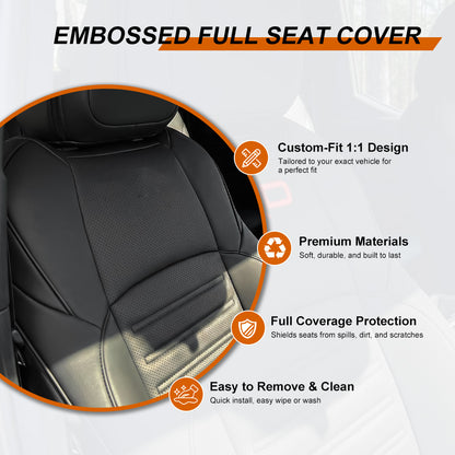 Tacoma Front Row Seat Covers Full Coverage Embossed Seat Protectors with TRD Letter Style for Toyota