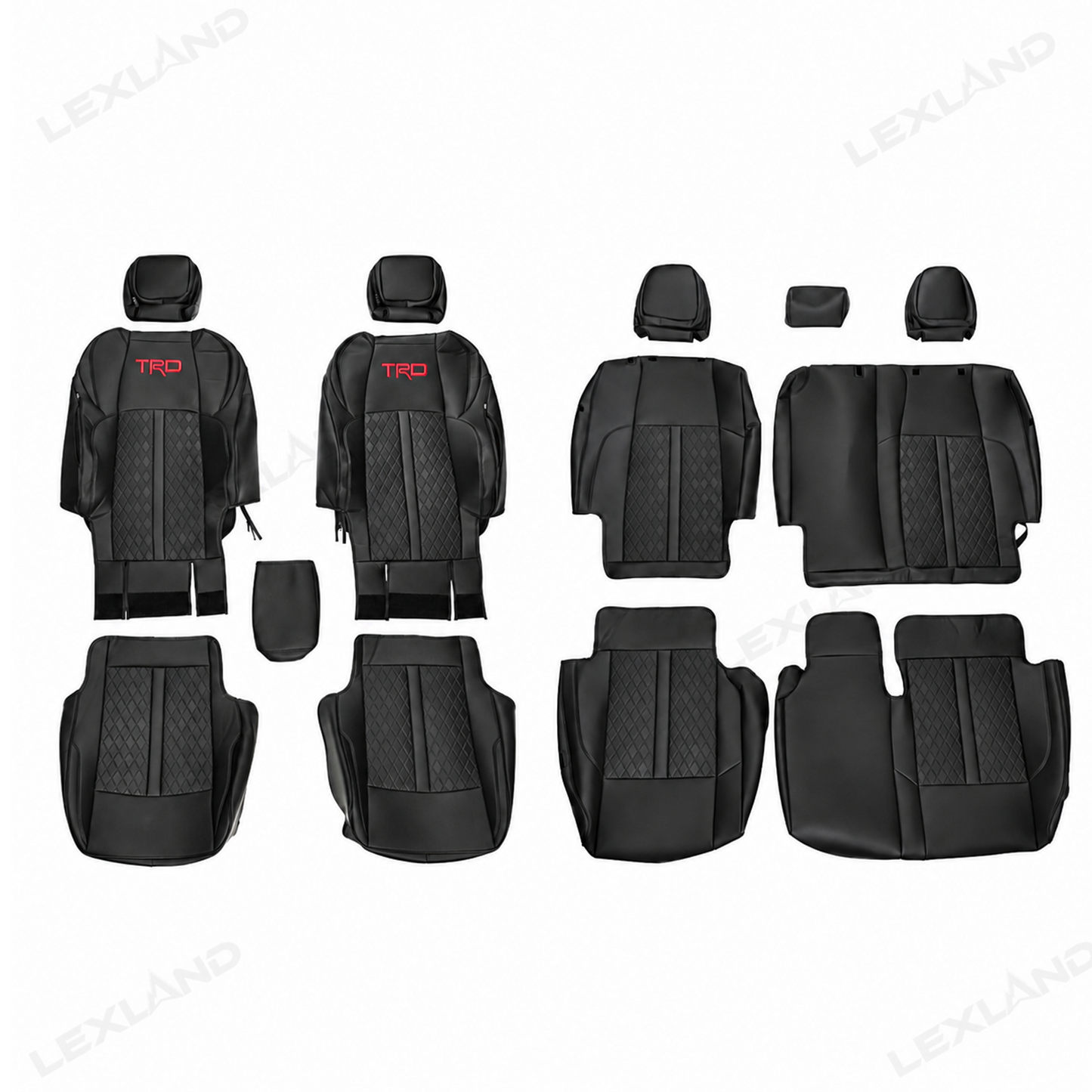 Tacoma/4Runner Seat Covers Diamond Pattern Seat Protectors TRD-Style Interior Protection for Toyota