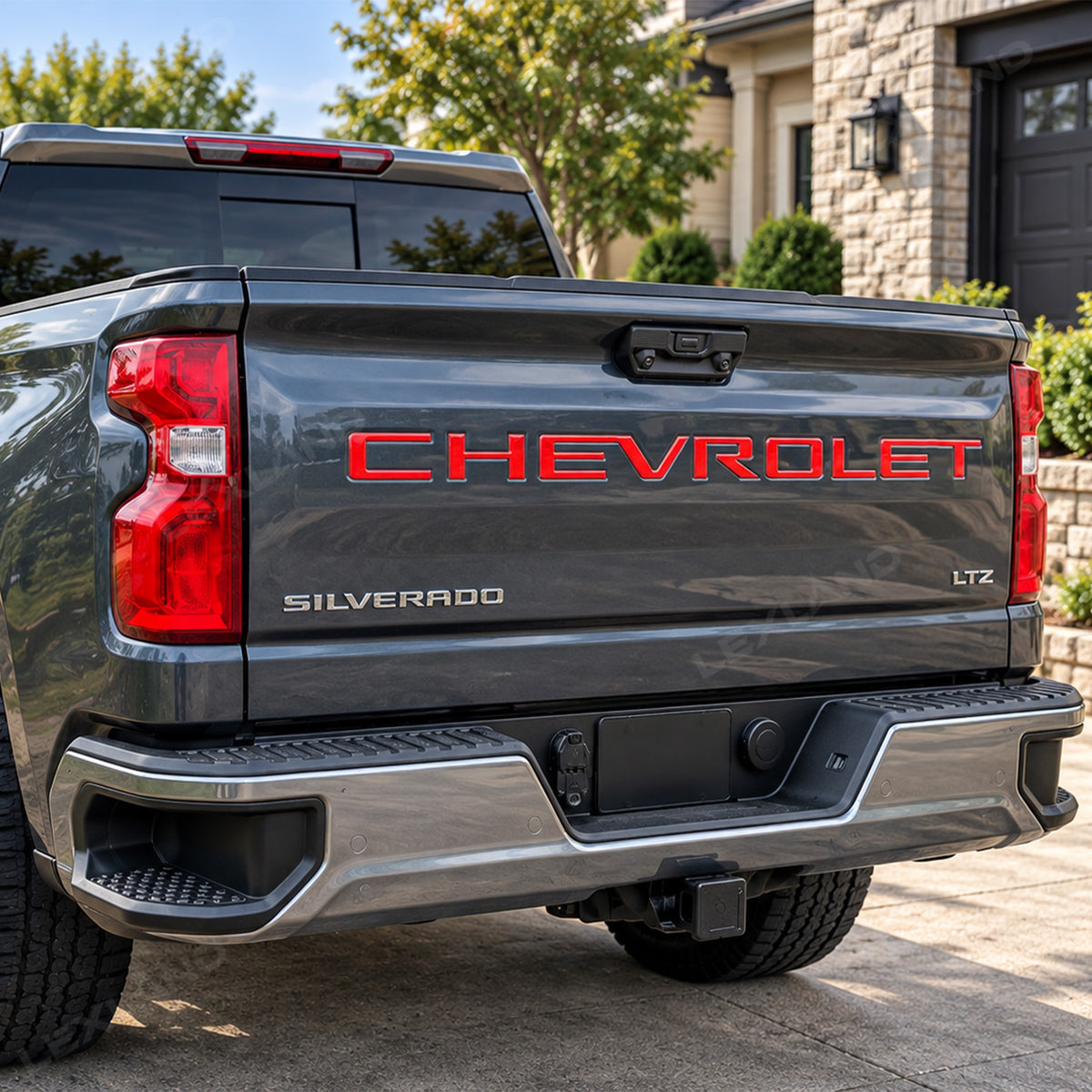 Silverado 1500 Tailgate Letters 3D Raised Tailgate Insert Overlays Rear Emblem Trim for Chevrolet