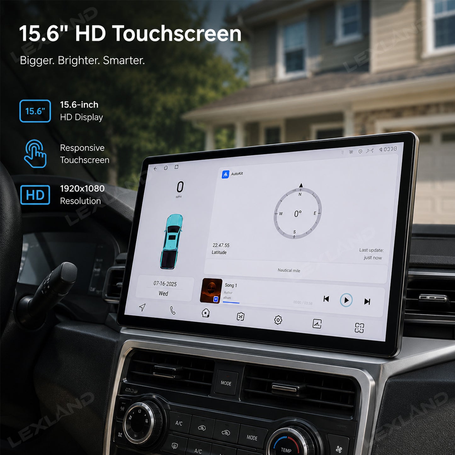 Tacoma/4Runner Head Unit with Carplay & Android Auto 15.6" Center Console Navigation Touchscreen