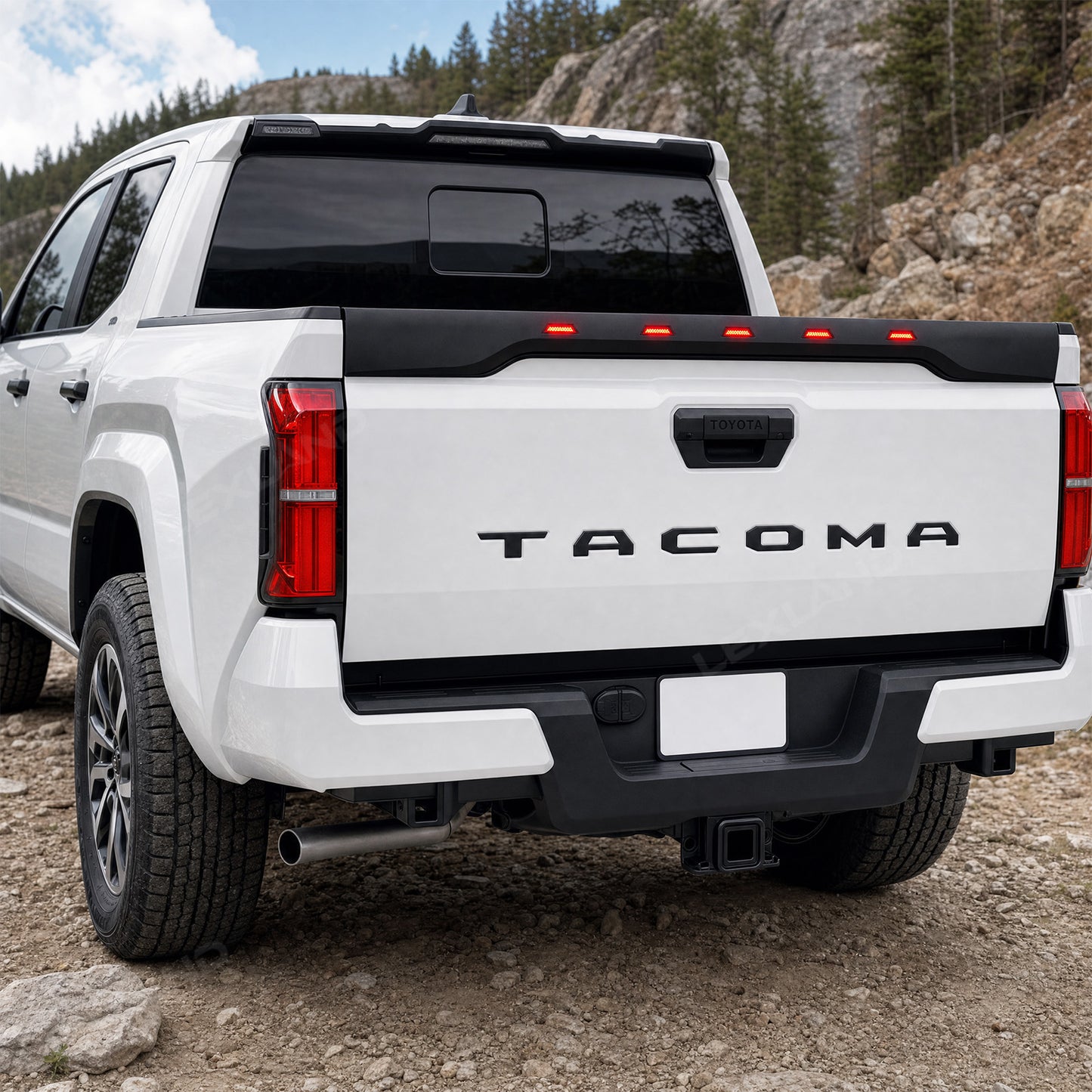 Tacoma Tailgate Protector with LED Lights Rear Tailgate Guard for Toyota