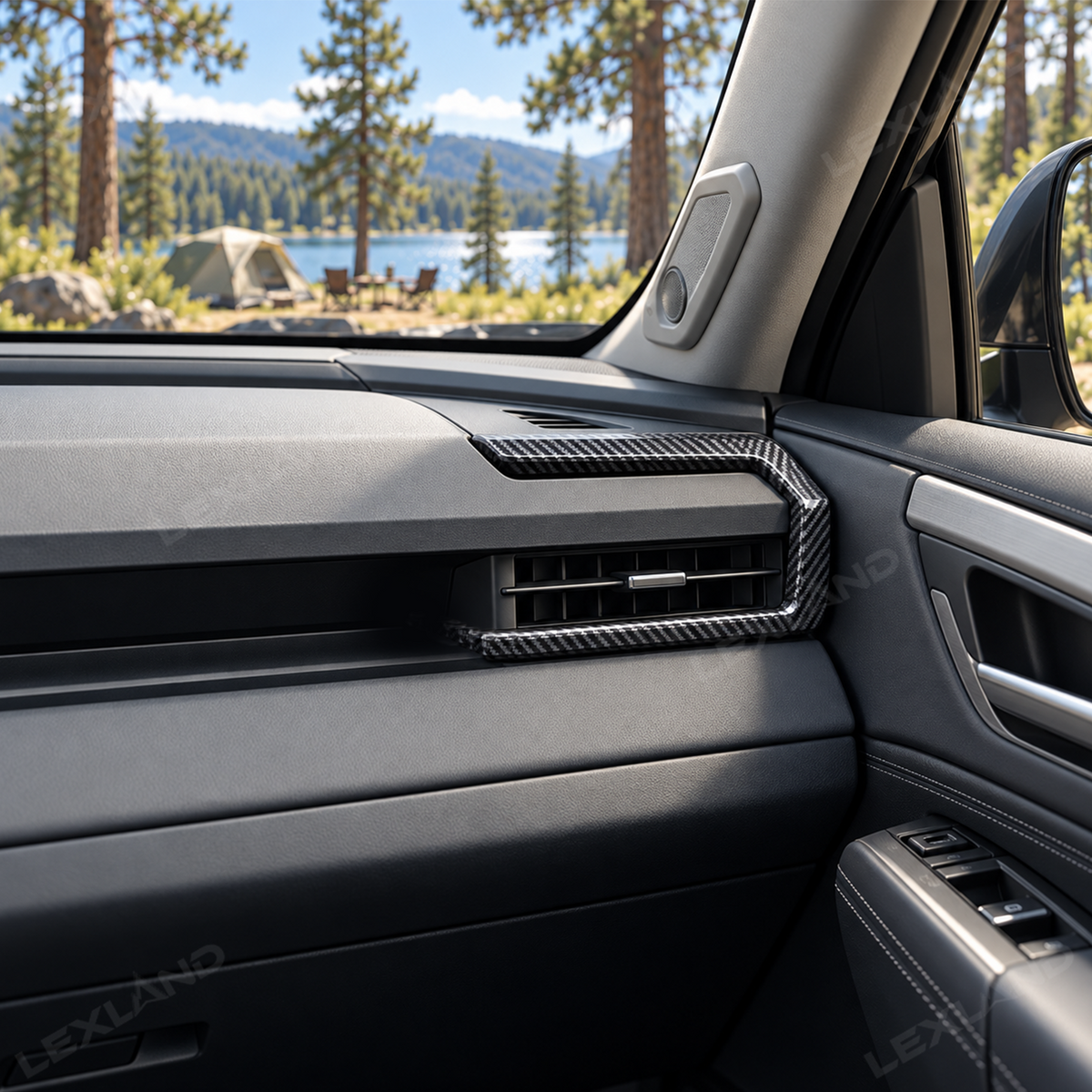 RAV4 Front Side Air Vent Outlet Covers ABS Carbon Fiber Style Dashboard AC Vent Overlays 2PCS