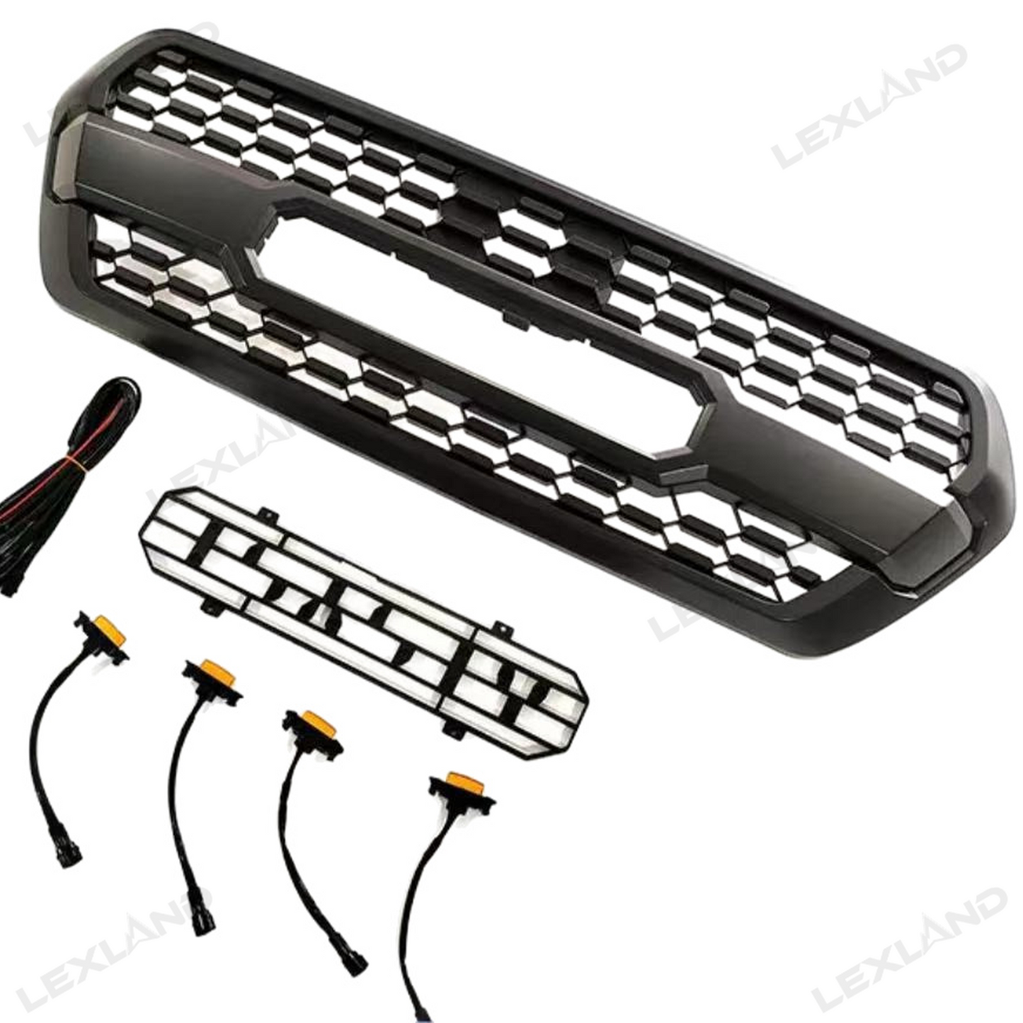 Tacoma Front Grille with Amber Lights Front Bumper Grille Replacement Kit for Toyota