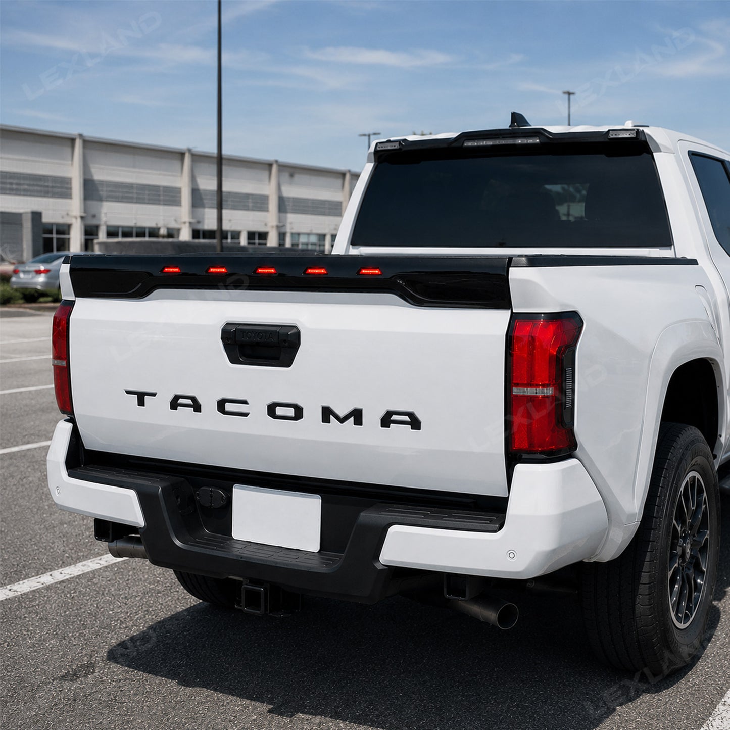 Tacoma Tailgate Protector with LED Lights Rear Tailgate Guard for Toyota