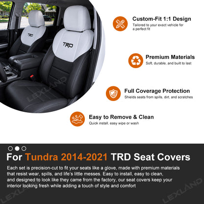 Tundra TRD Style Seat Covers Front and Rear Interior Seat Protectors for Toyota