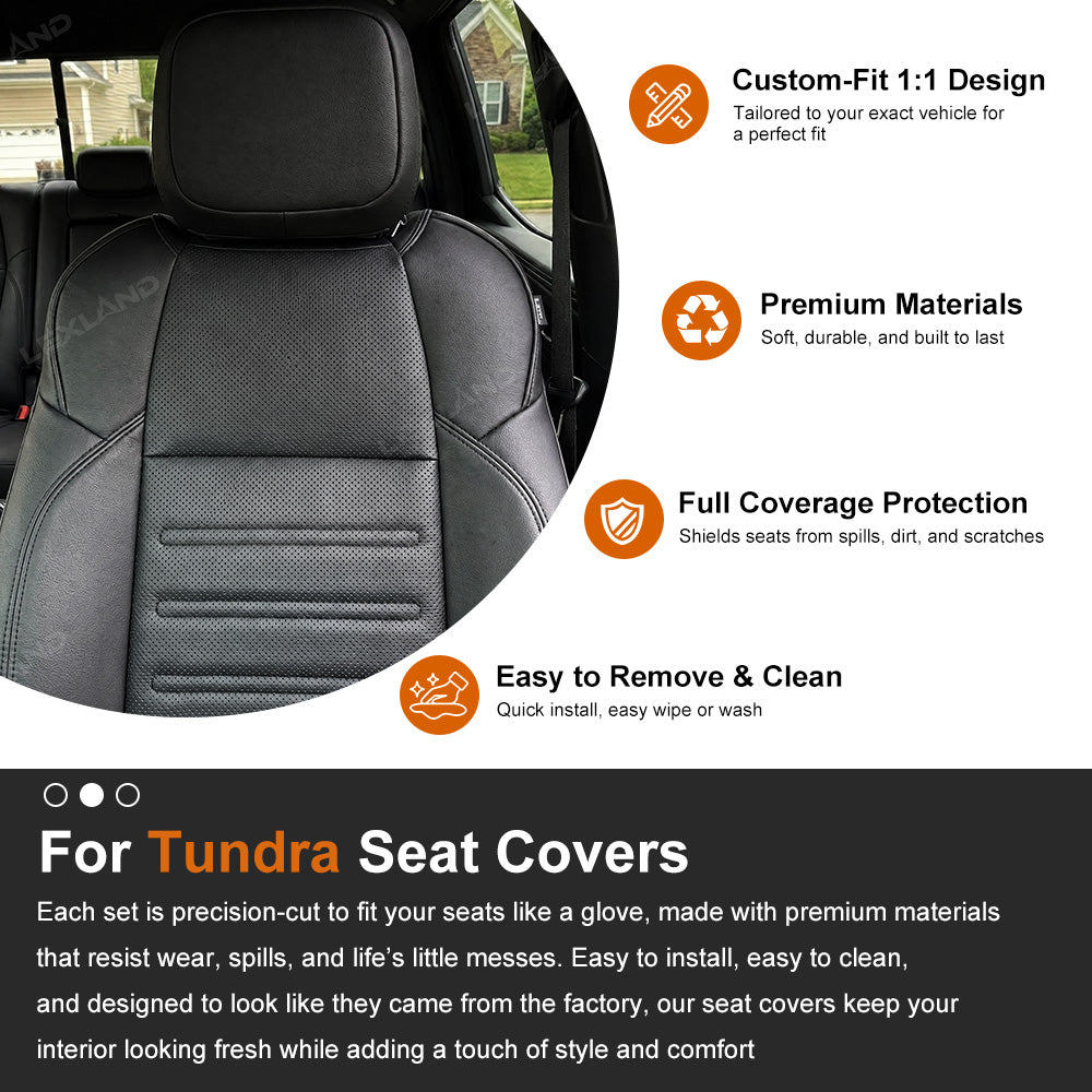 Tundra Seat Covers Embossed Seat Protectors with TRD Letter Style for Toyota