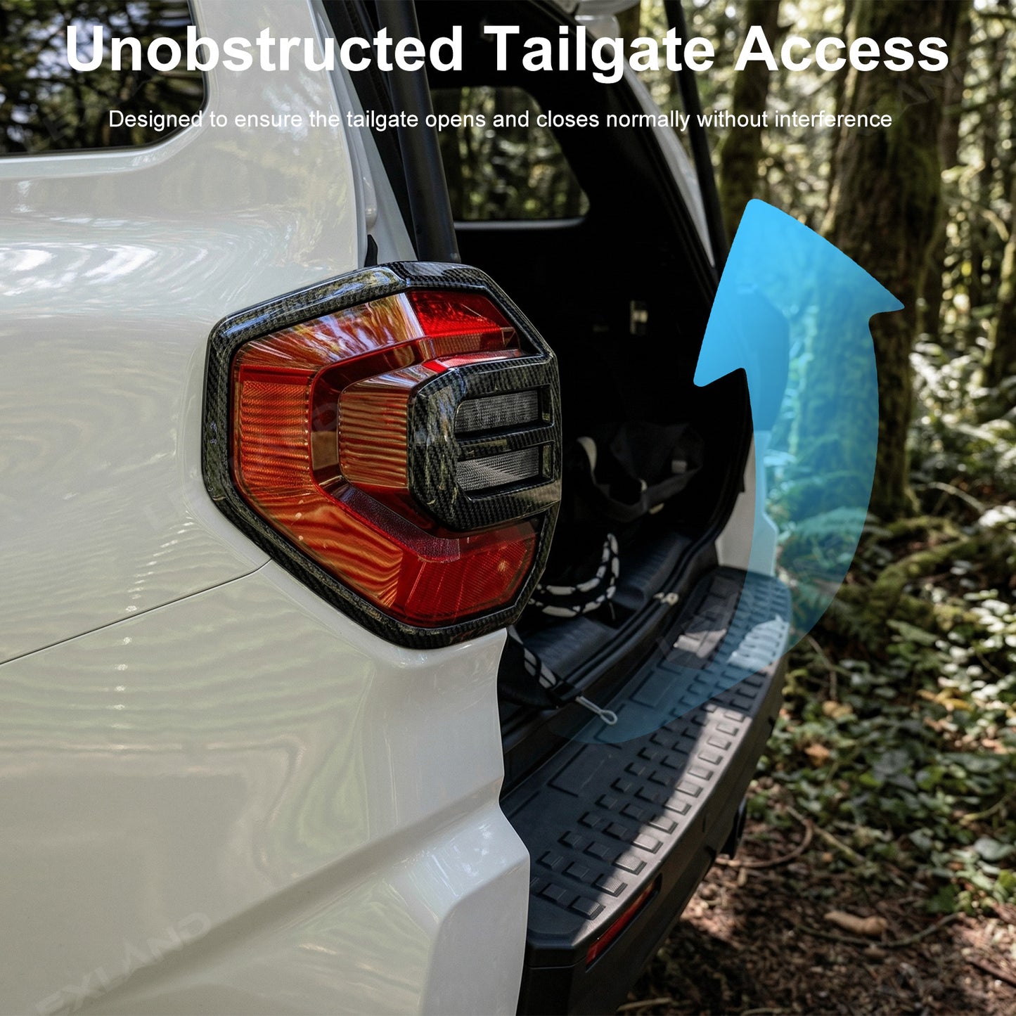 4Runner Tail Light Cover Trim ABS Carbon Fiber Style Rear Taillight Covers Decorative Overlay for Toyota