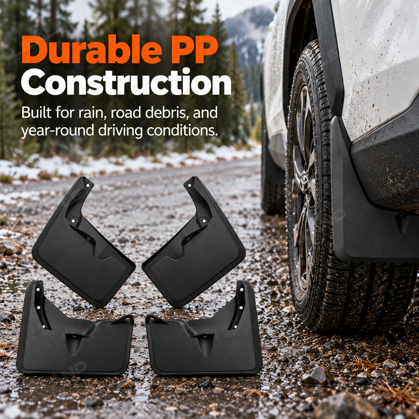 RAV4 Mud Flaps No-Drill Splash Guards Front & Rear Fender Mudguards 4PCS for Toyota