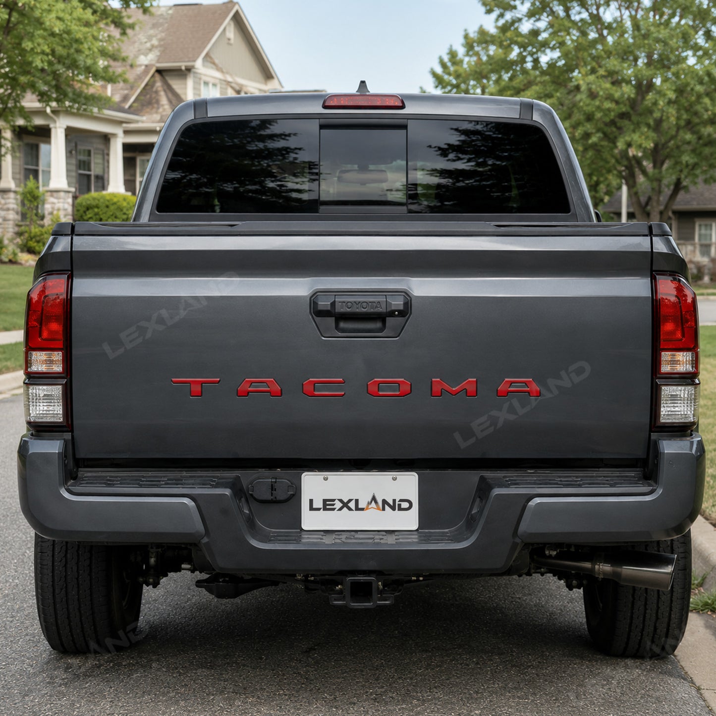 Tacoma Tailgate Letters ABS Tailgate Insert Matte Black/Carbon Fiber Texture Rear Emblem for Toyota
