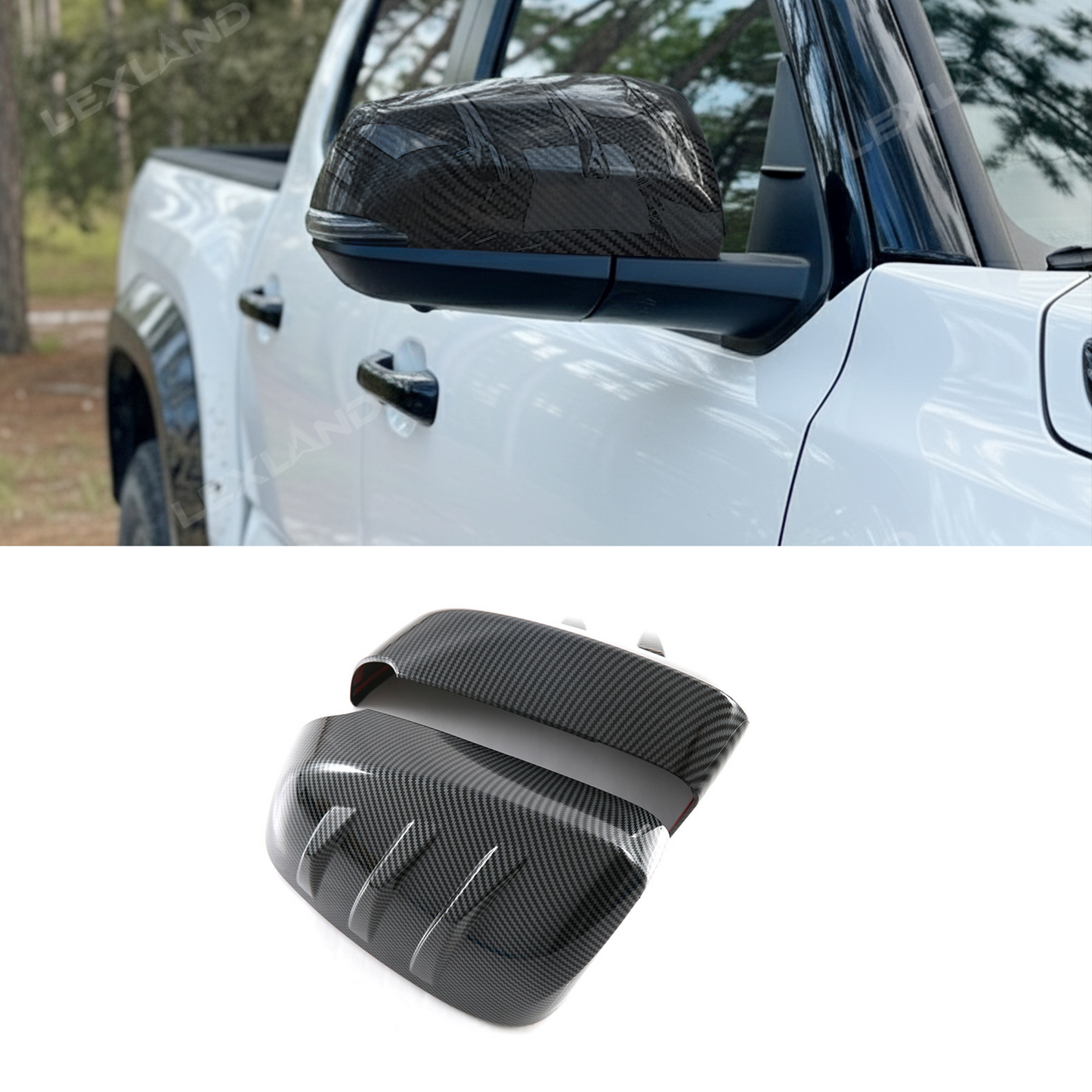 Tacoma Rear View Mirror Cover ABS Rearview Cap Decoration Protection Trim with Split-Line Style