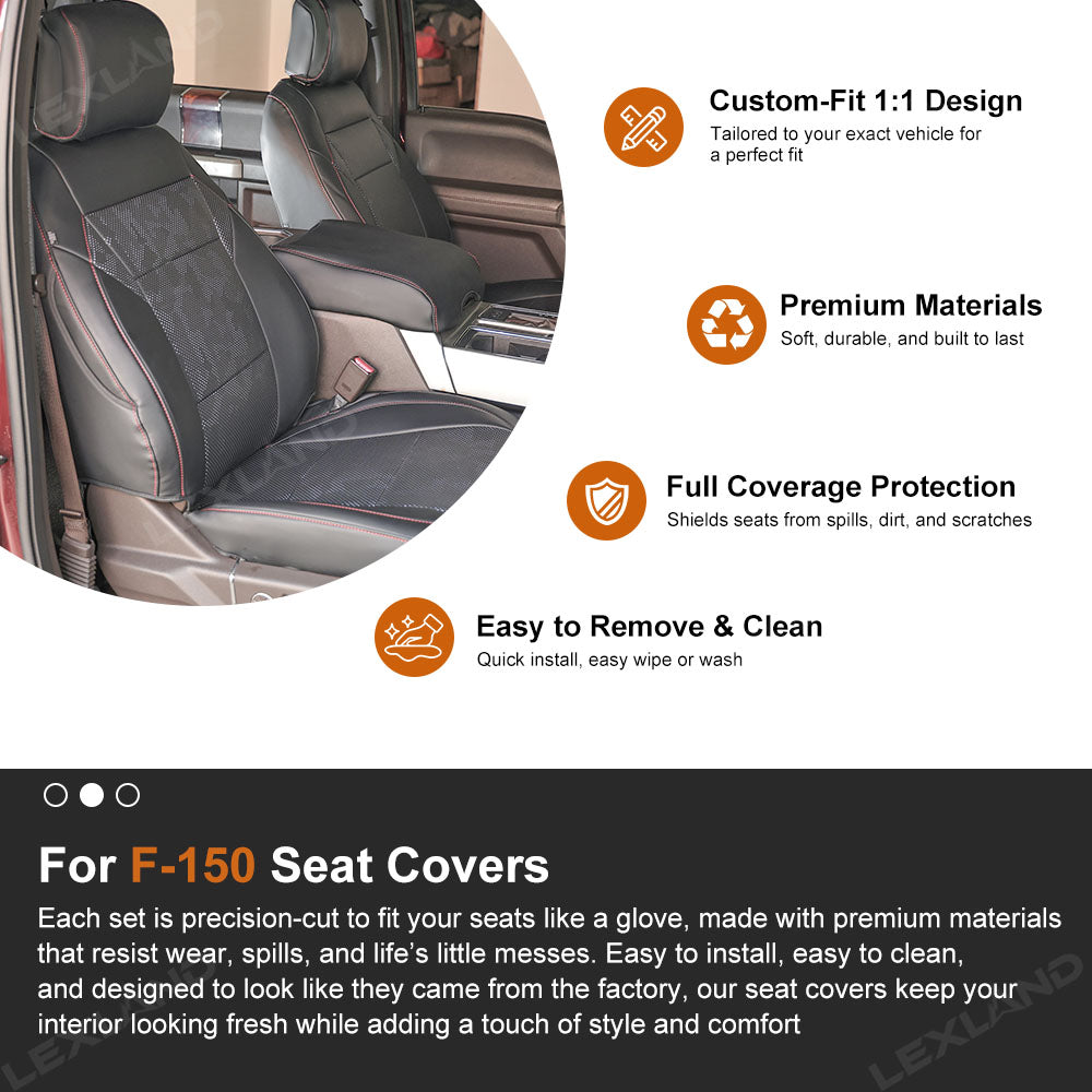 Camo Seat Covers for Ford F-150 Crew Cab XL/ XLT, Custom Interior Upgrade Seat Protection