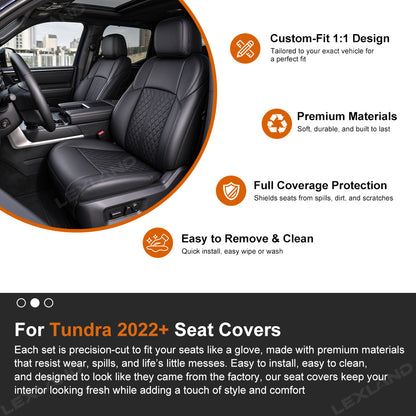 Tundra Seat Covers Diamond Pattern Seat Protectors Interior Seat Upgrade for Toyota