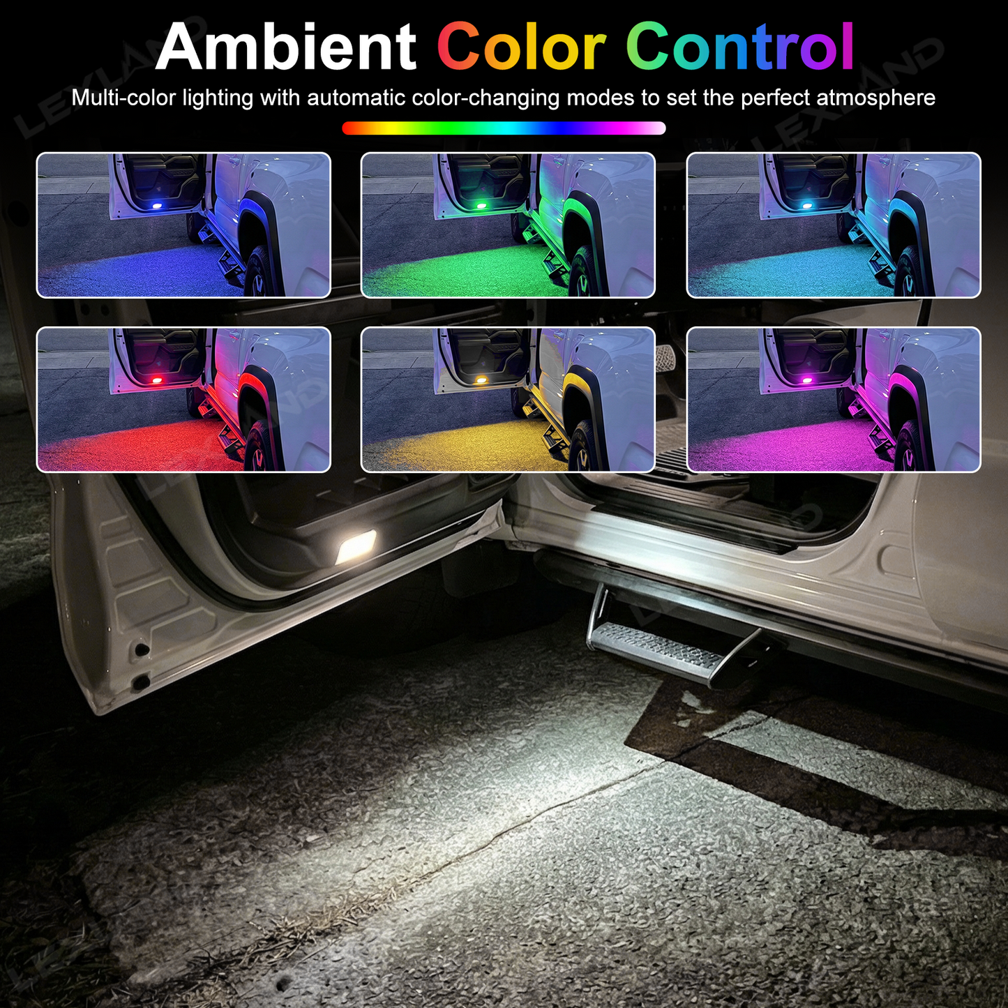 Tacoma/4Runner LED Puddle Lights Multi-color Front Door Projector Lights For Toyota