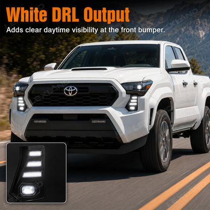 Tacoma LED Daytime Running Lights DRL White/Amber Fang Lamps Front Accent Lights for Toyota