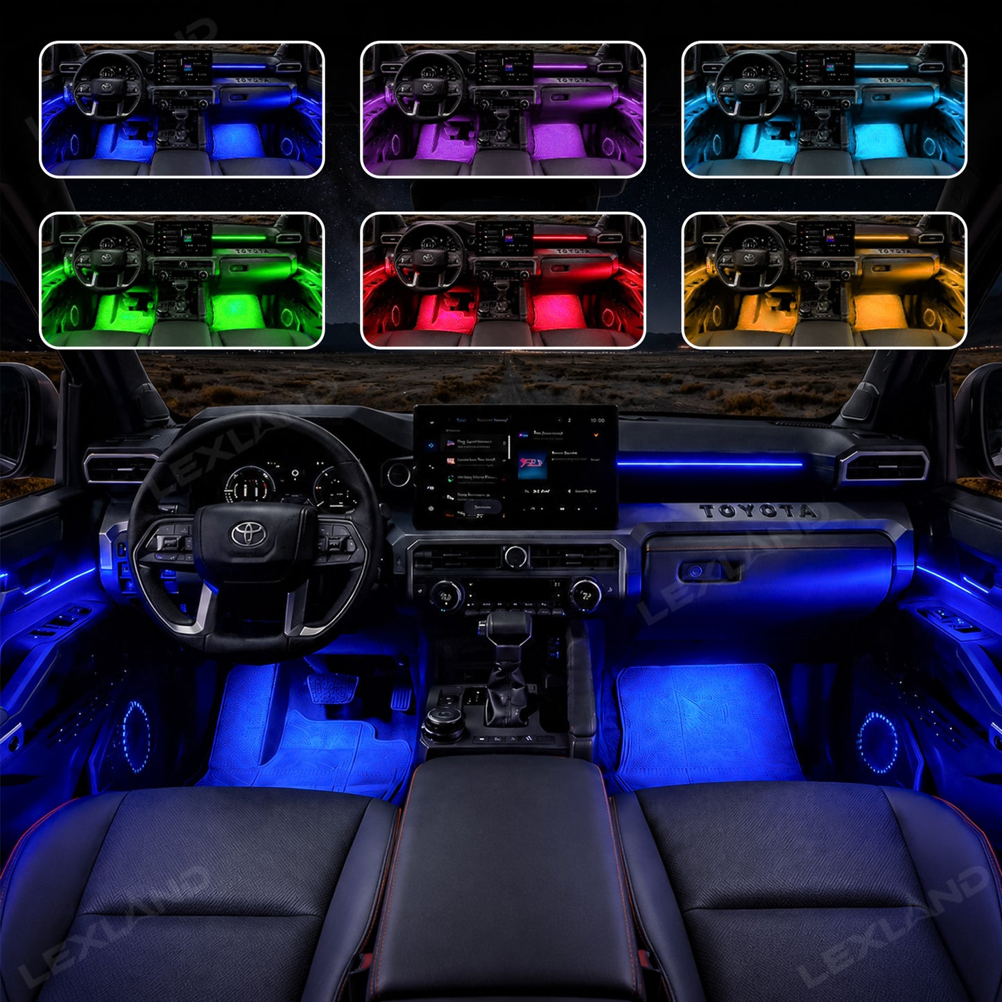 Tacoma RGB Ambient Lighting Kit Dynamic Interior LED Light Strips App Control & Music Sync