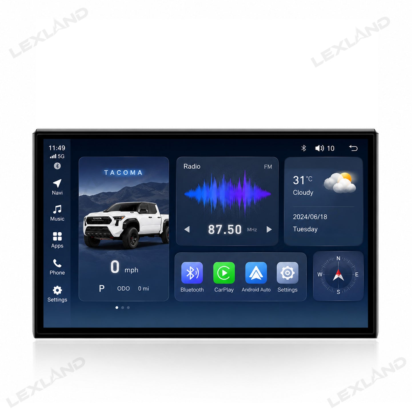 Tacoma/4Runner Head Unit Upgrade with Carplay & Android Auto 14.6" Center Console Navigation Multimedia Screen