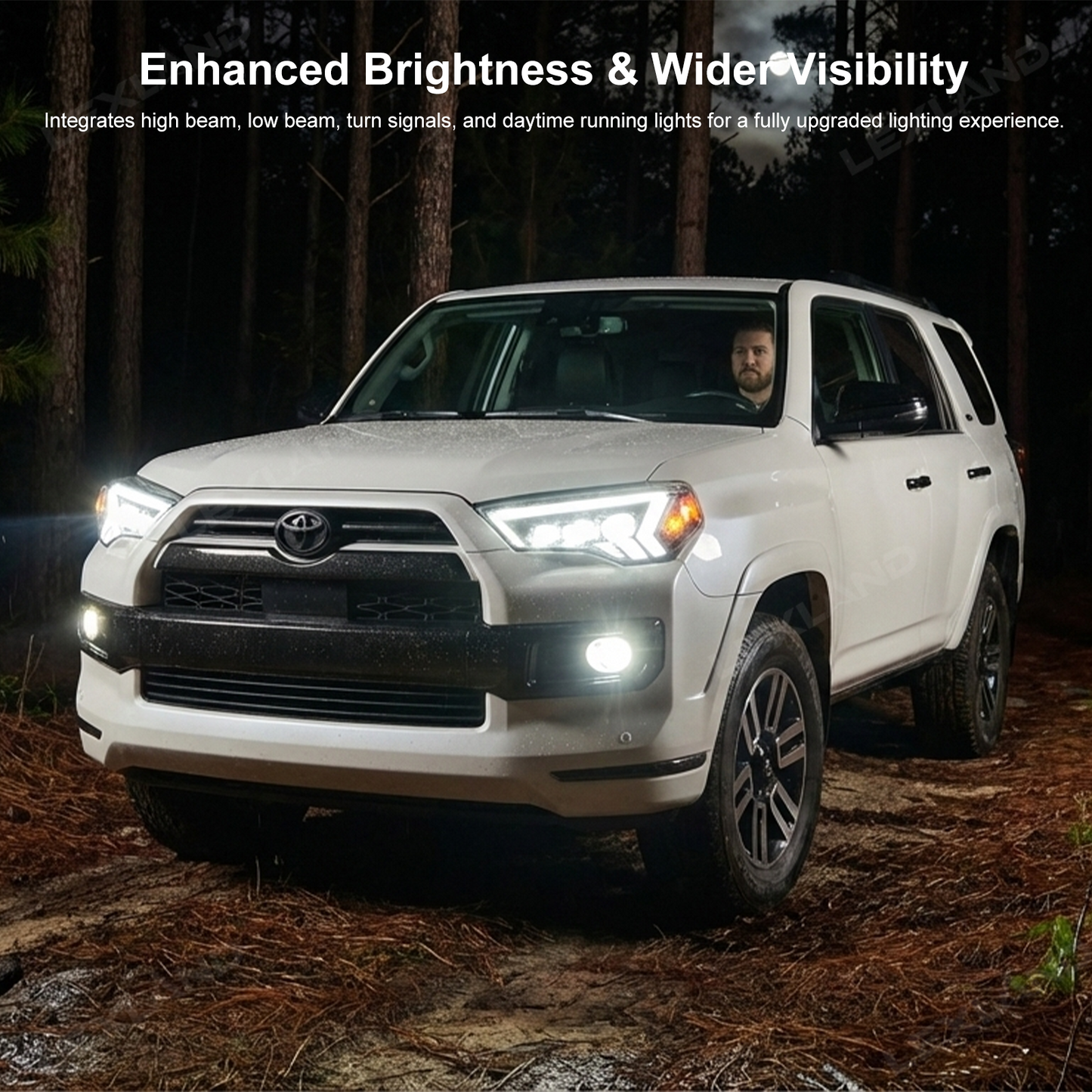 4Runner LED Headlights Front Head Lamps Assembly with Sequential Turn Signal for Toyota