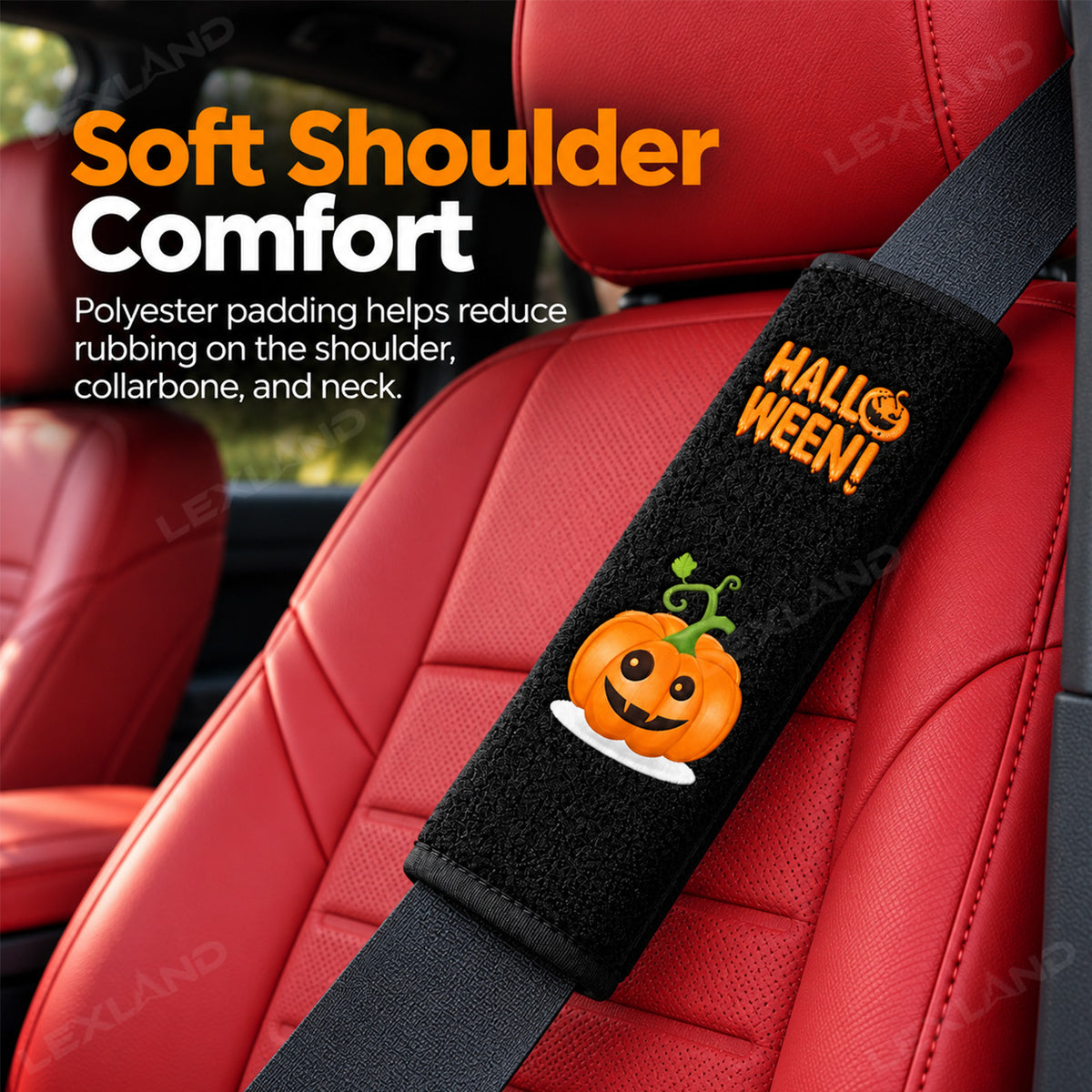 Tacoma/4Runner/Tundra Seat Belt Cover Halloween Pumpkins Seat Belt Strap Covers Shoulder Pads 2PCS