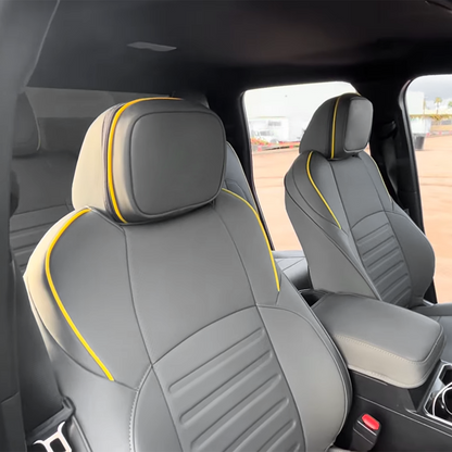 4Runner Seat Covers Embossed Nappa Leather Seat Protector Set with TRD Pro Style for Toyota