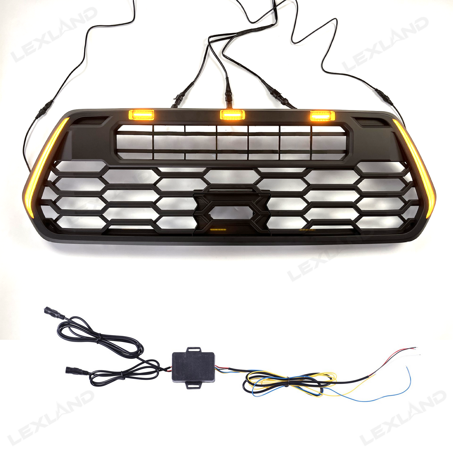 Tacoma Front Bumper Grille With DRL & Turn Signals TRD PRO Style Front Grill Replacement