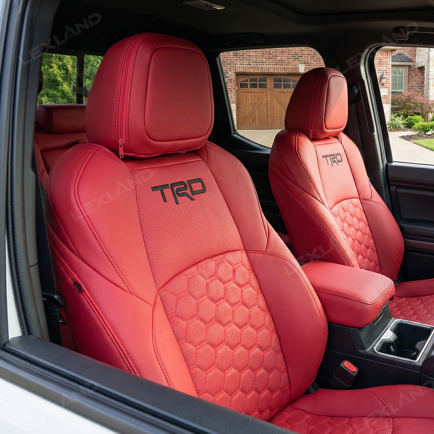 Tacoma Seat Covers Honeycomb-Pattern Seat Protectors with TRD Letter Style for Toyota