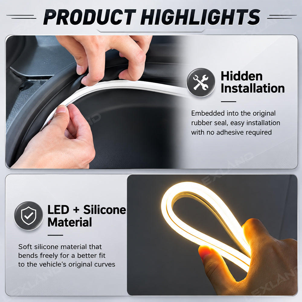 RAV4 Rear Trunk Ambient Lighting Kit LED Trunk Cargo Light Strip Interior Decoration Lights