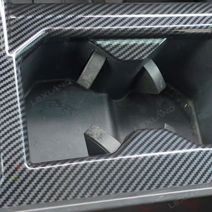Tundra Center Control Gear Shift Panel Cover Trim ABS Carbon Fiber Style Console Overlay