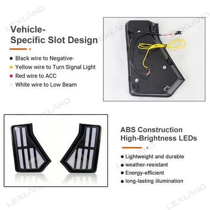 Tacoma LED Daytime Running Lights Dual-Color Turn Signal Fang Lamps DRL for Toyota