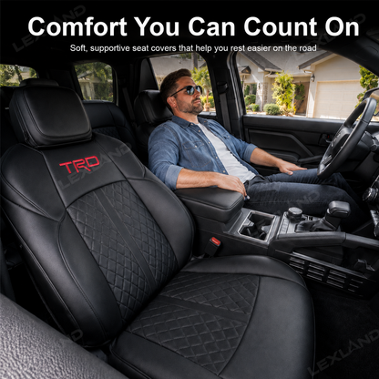 Tacoma/4Runner Seat Covers Diamond Pattern Seat Protectors TRD-Style Interior Protection for Toyota