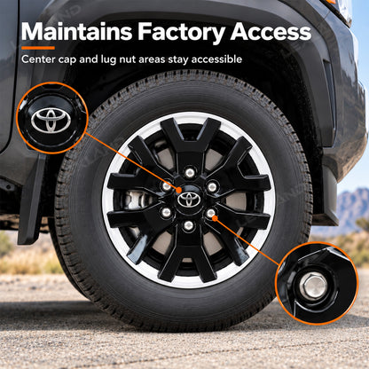 Tacoma SR5 17'' Wheel Covers Snap-On Wheel Skins OEM-Style Hubcaps 4PCS for Toyota