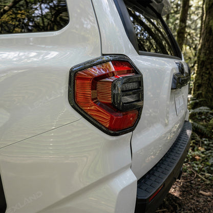4Runner Tail Light Cover Trim ABS Carbon Fiber Style Rear Taillight Covers Decorative Overlay for Toyota