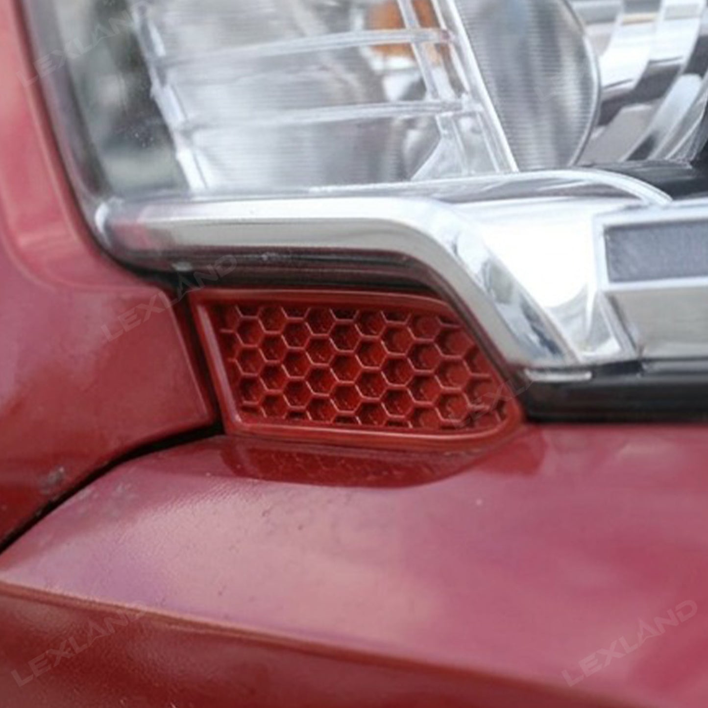 Tacoma Front Headlight Cover Trim ABS TRD-style Red Honeycomb Sticker Exterior Decor Cover for Toyota
