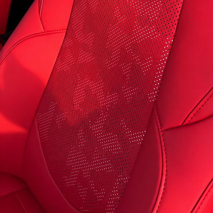 Tacoma Seat Covers with Carbon Fiber-Style Badge Embossed Nappa Camo Seat Protector for Toyota
