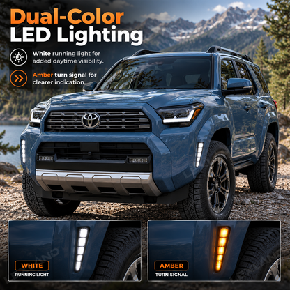 4Runner Fender Marker Lights Dual-Color LED Side Marker Lights for Toyota