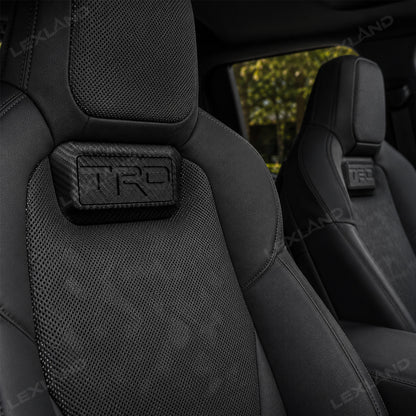 Tacoma/4Runner Seat Covers with Carbon Fiber-Style TRD Badge Embossed Nappa Camo Seat Protector for Toyota