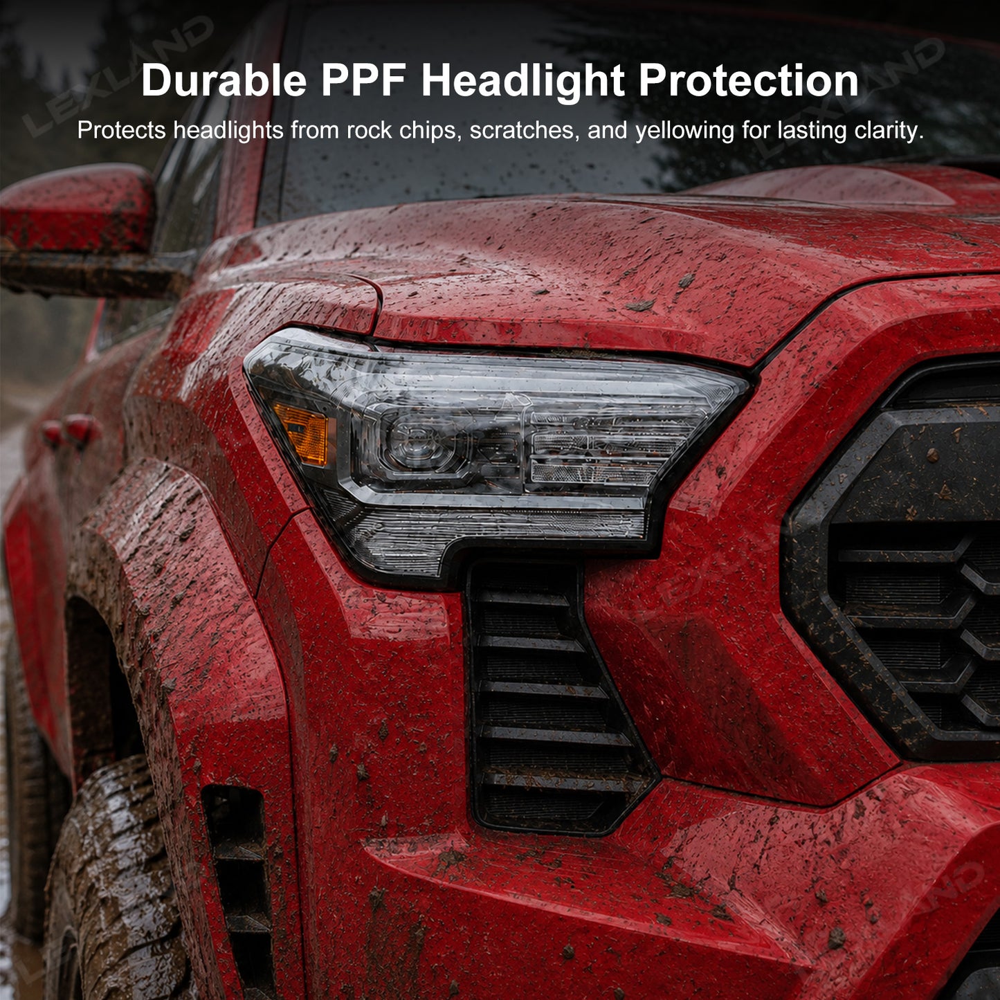Tacoma Headlight Protective Film Cover PPF Headlight Tint Film TPU Wrap 2PCS for Toyota