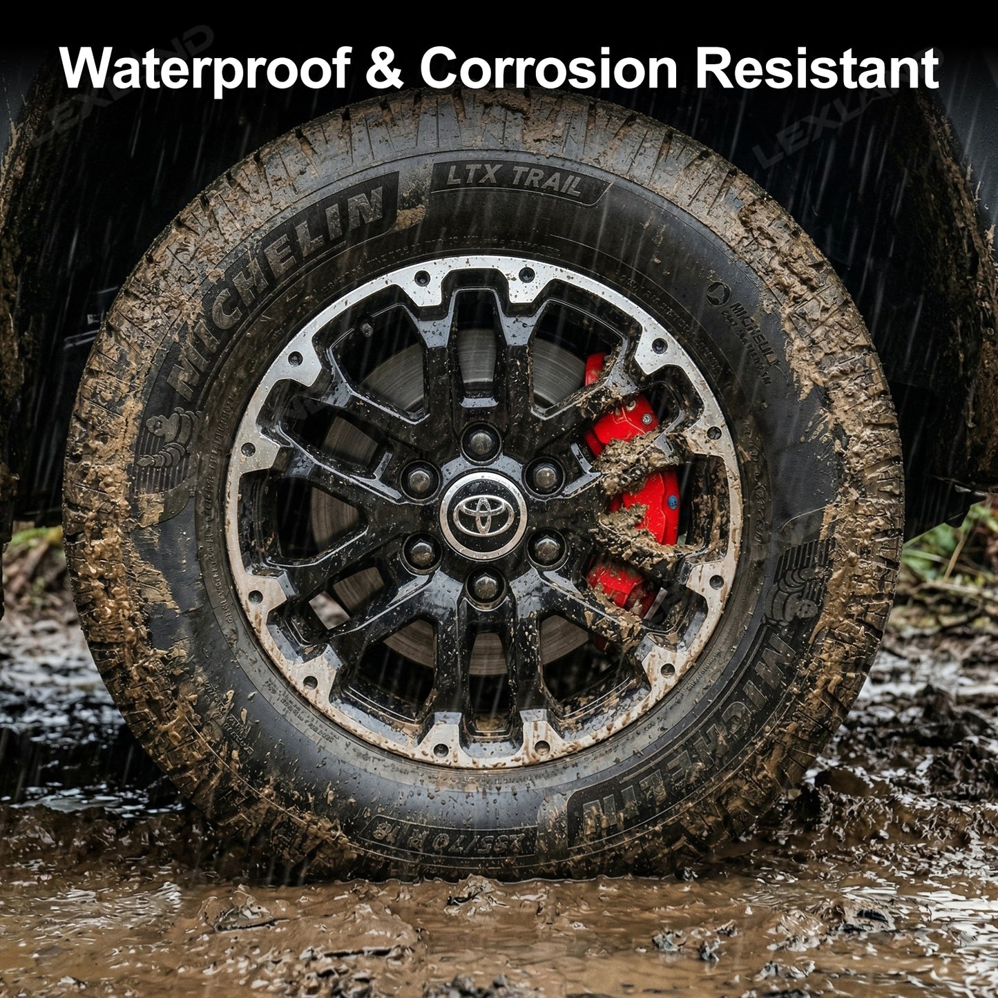 Tundra Brake Caliper Covers Front and Rear Bolt-On Caliper Protectors for Toyota