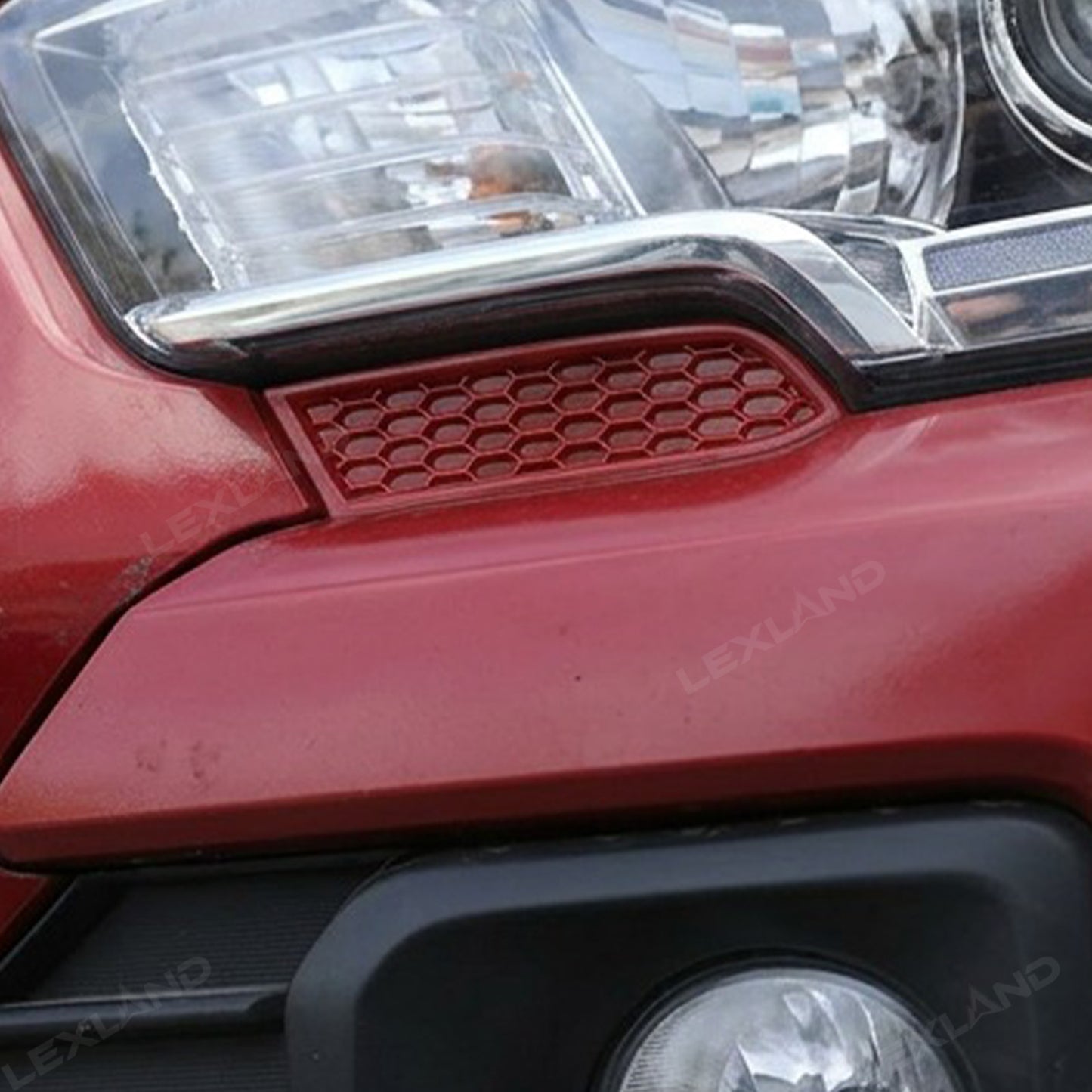 Tacoma Front Headlight Cover Trim ABS TRD-style Red Honeycomb Sticker Exterior Decor Cover for Toyota