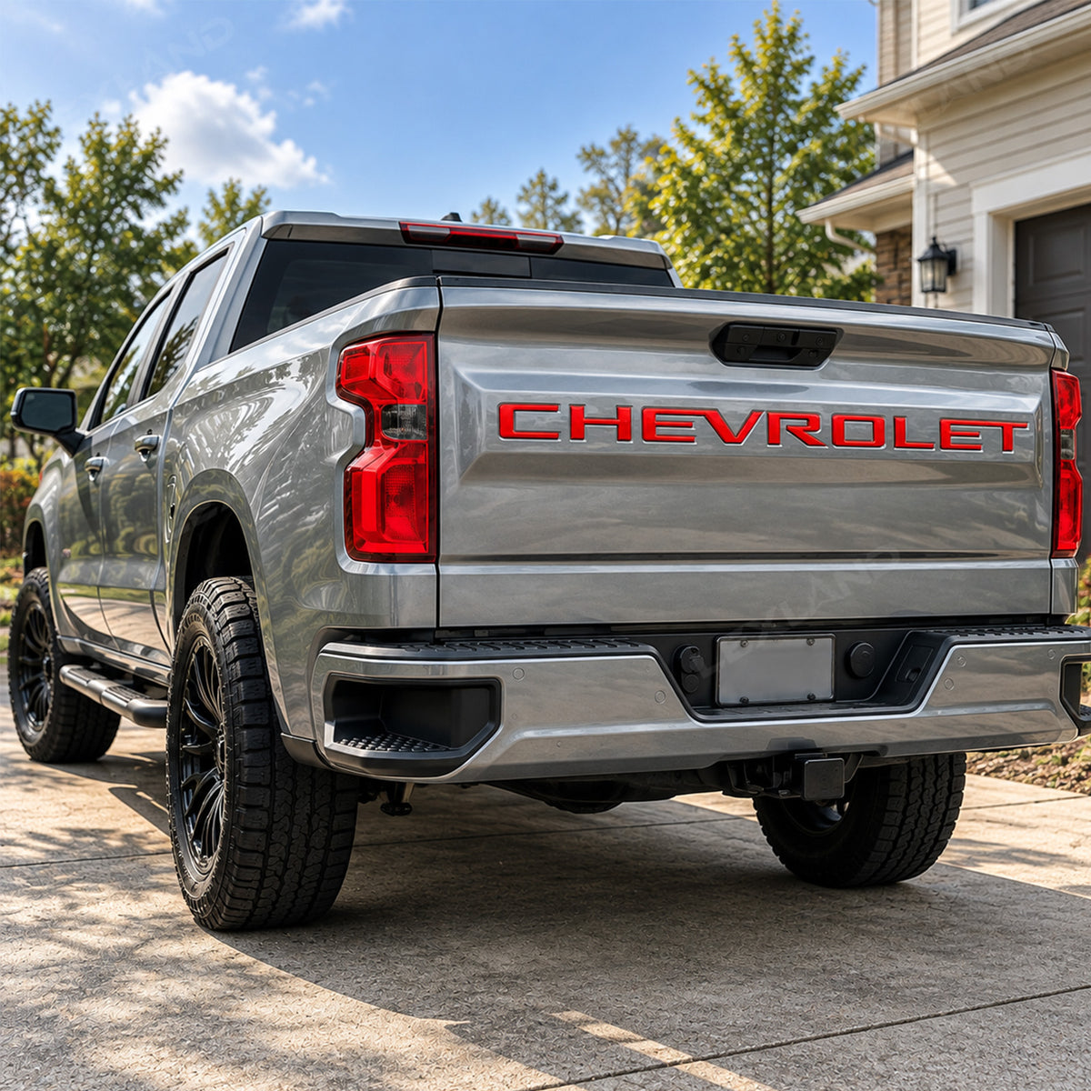 Silverado 1500 Tailgate Letters 3D Raised Tailgate Insert Overlays Rear Emblem Trim for Chevrolet