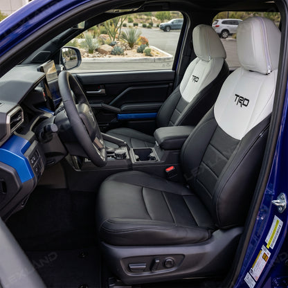 Tacoma /4Runner Seat Covers Black & White Two-tone Seat Protector with TRD Letter Style for Toyota