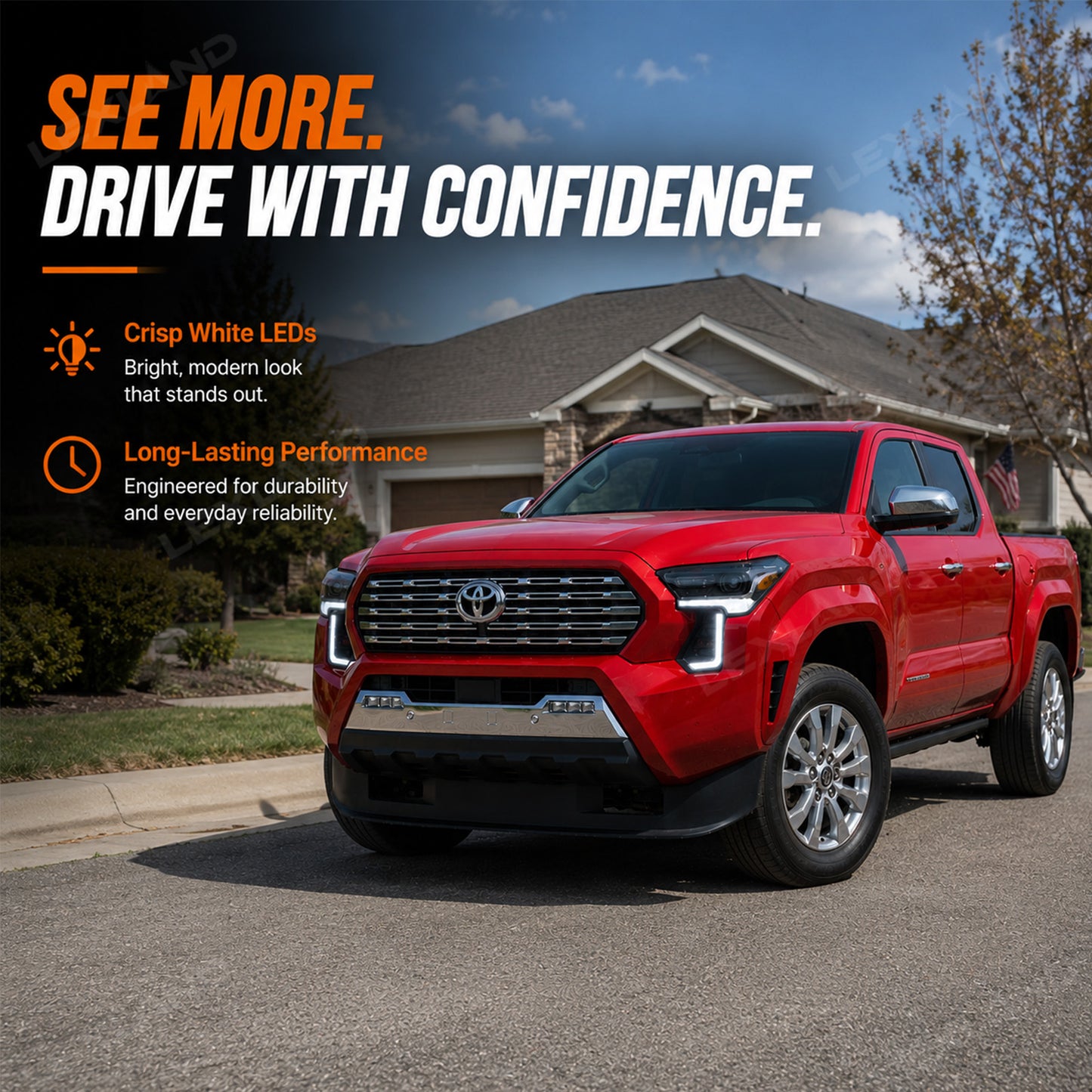 Tacoma Dual DRL Fang Lights Dynamic Daytime Running Lights with Sequential Turn Signals for Toyota