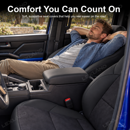 Tacoma/4Runner Seat Covers Suede & Nappa Leather Interior Seat Upholstery Upgrade for Toyota