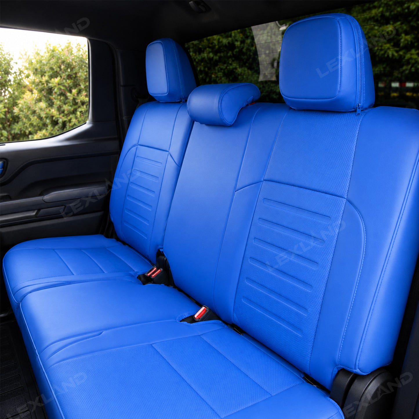 Tacoma /4Runner Seat Covers Blue Embossed Seat Protector with TRD Letter Style Premium Interior Protection