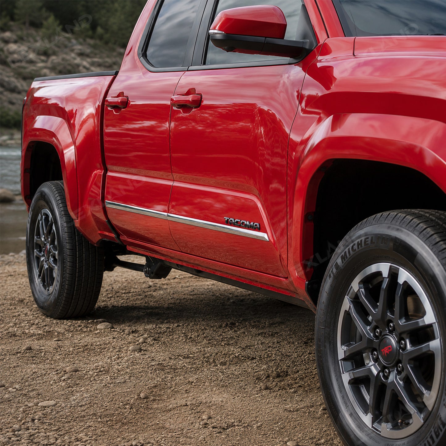 Tacoma Door Body Side Molding Trim Protector Stainless Steel Exterior Side Door Accent Trim 4PCS