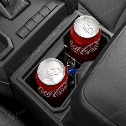Tacoma Cup Holder Inserts Center Console & Rear Armrest Drink Holder Organizer 2PCS for Toyota