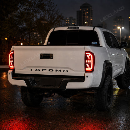 Tacoma 3rd Gen LED Tail Lights Smoked Sequential Rear Lights Assembly for Toyota