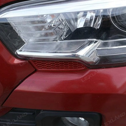 Tacoma Front Headlight Cover Trim ABS TRD-style Red Honeycomb Sticker Exterior Decor Cover for Toyota